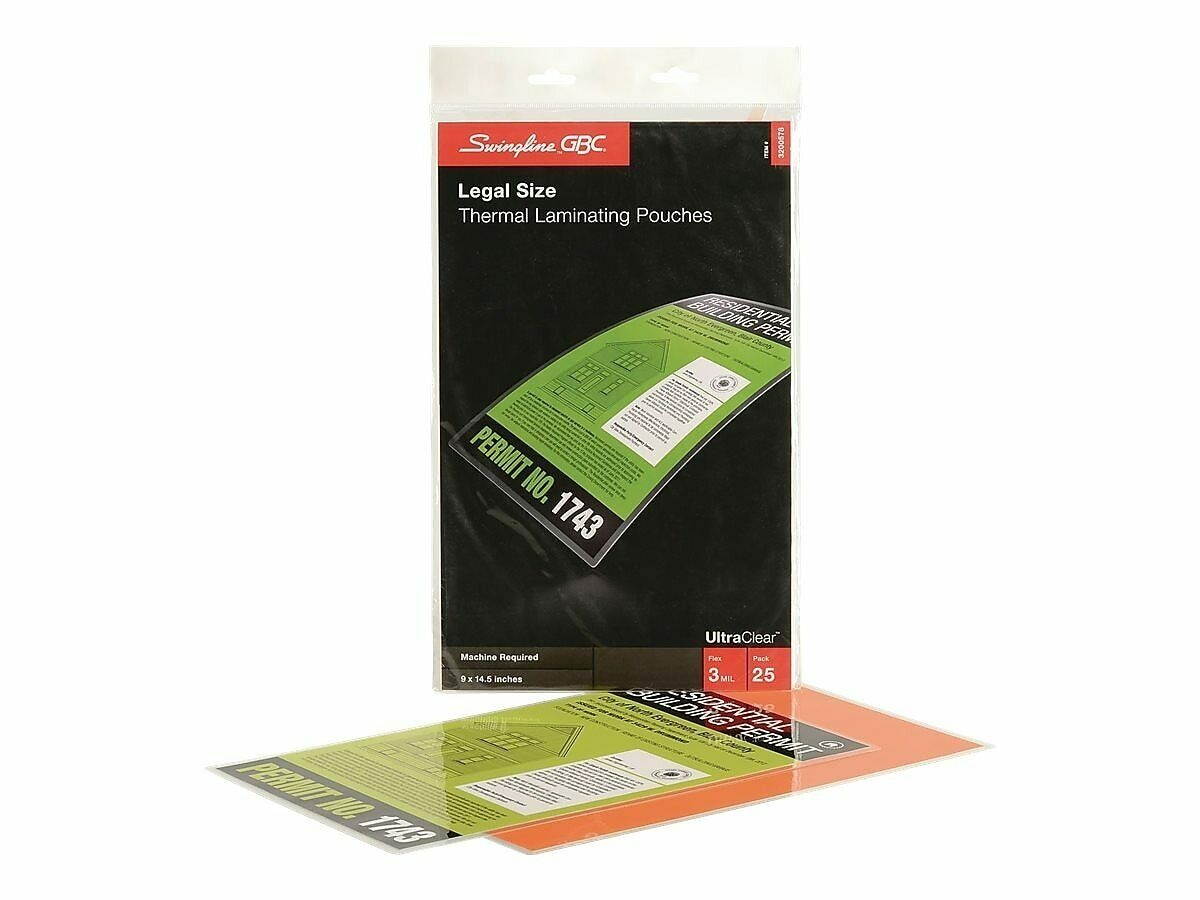 GBC UltraClear Thermal Pouches Legal 25/Pack (3200578) 413443