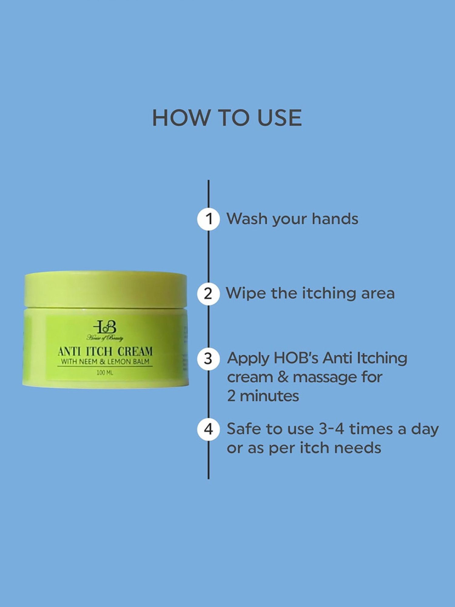 House of Beauty Anti Itch Cream with Neem & Lemon Balm - 100 ml