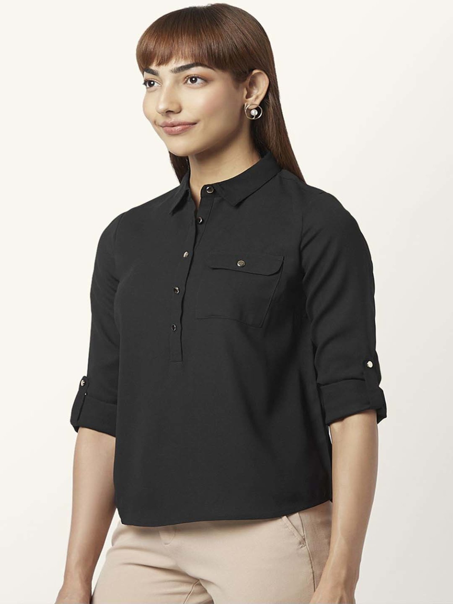 Annabelle by Pantaloons Black Comfort Fit Top