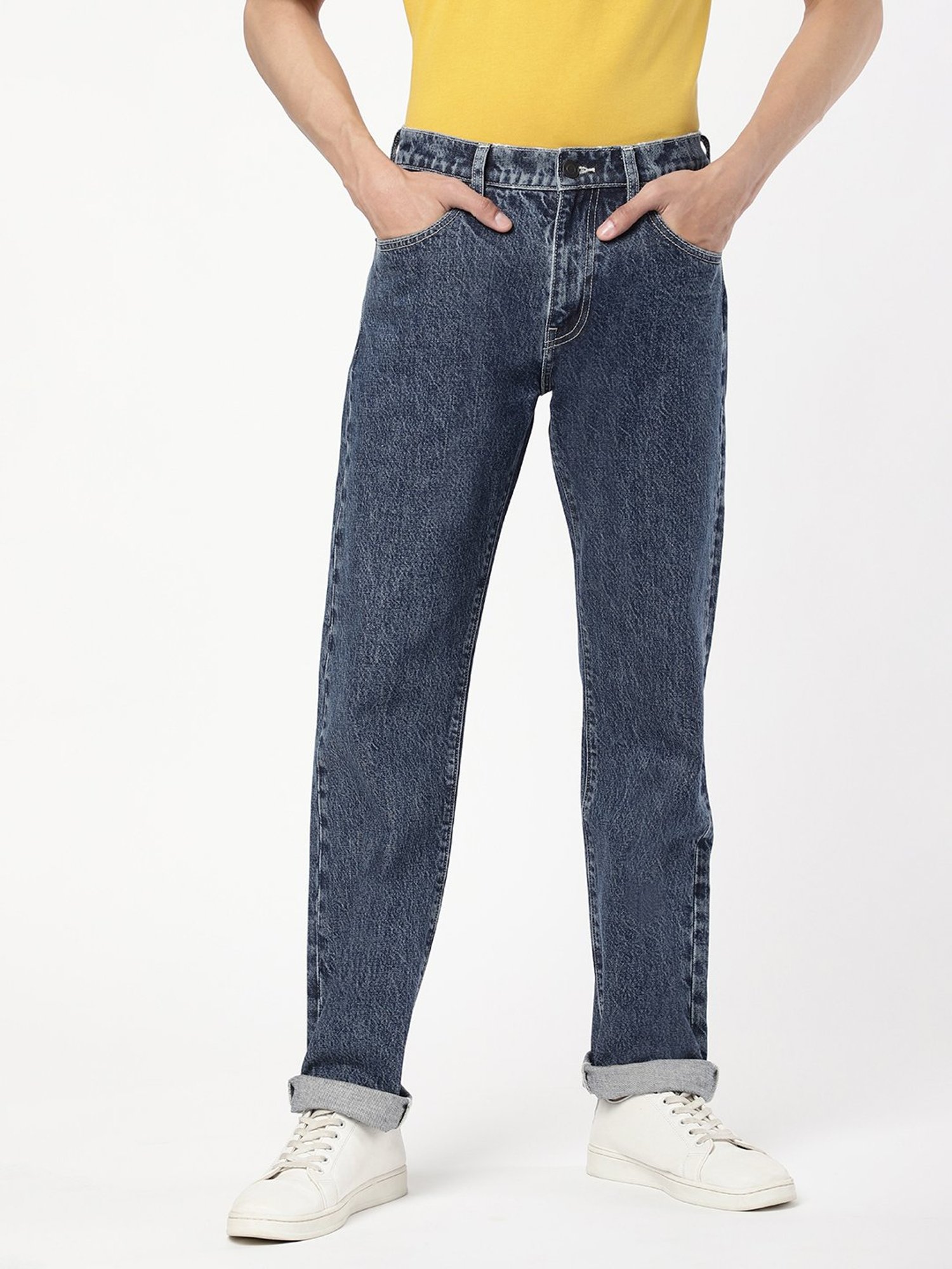 Passion Blue Regular Fit Lightly Washed Jeans