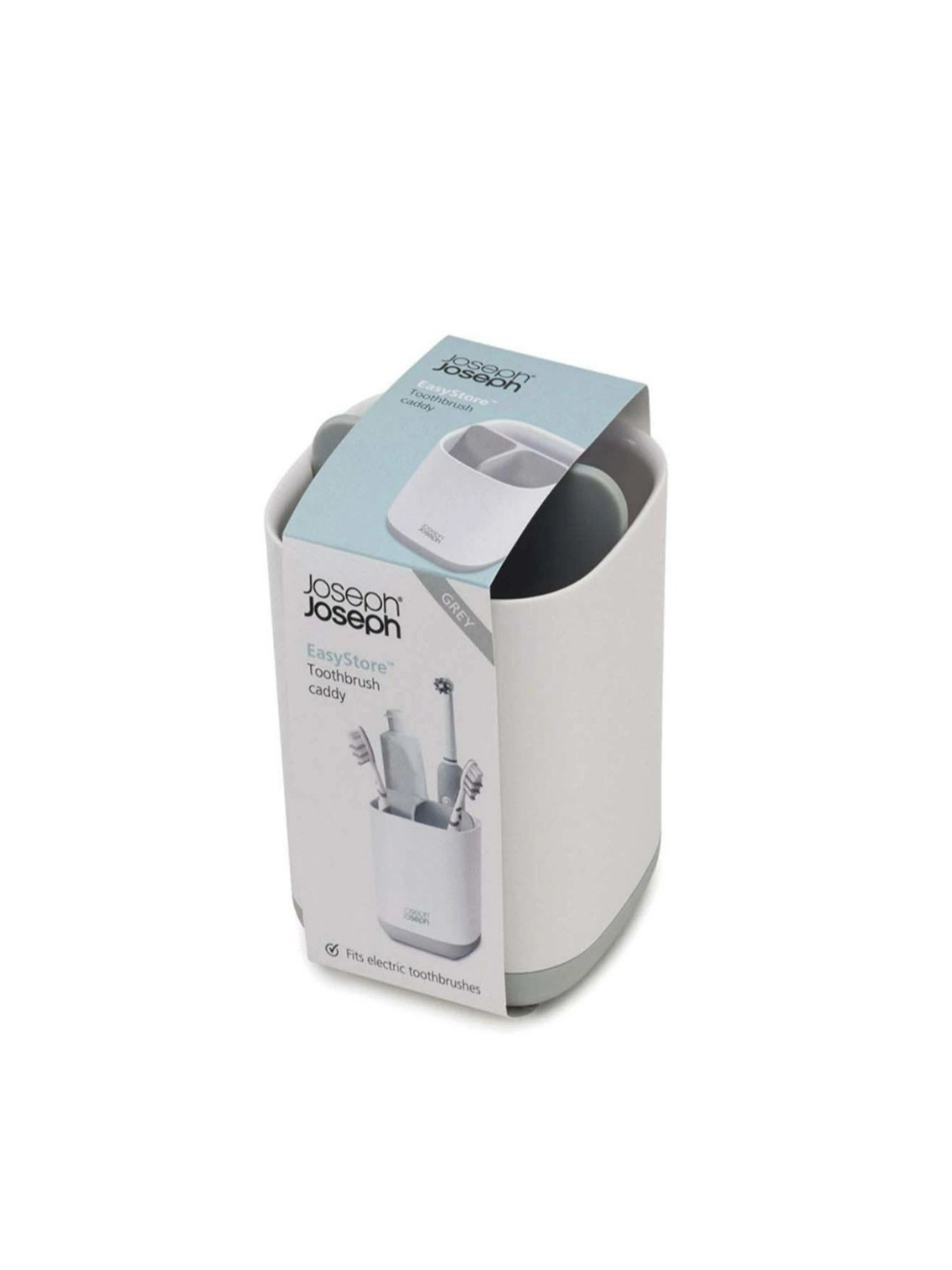 Joseph Joseph Grey & White Polypropylene Toothbrush Caddy