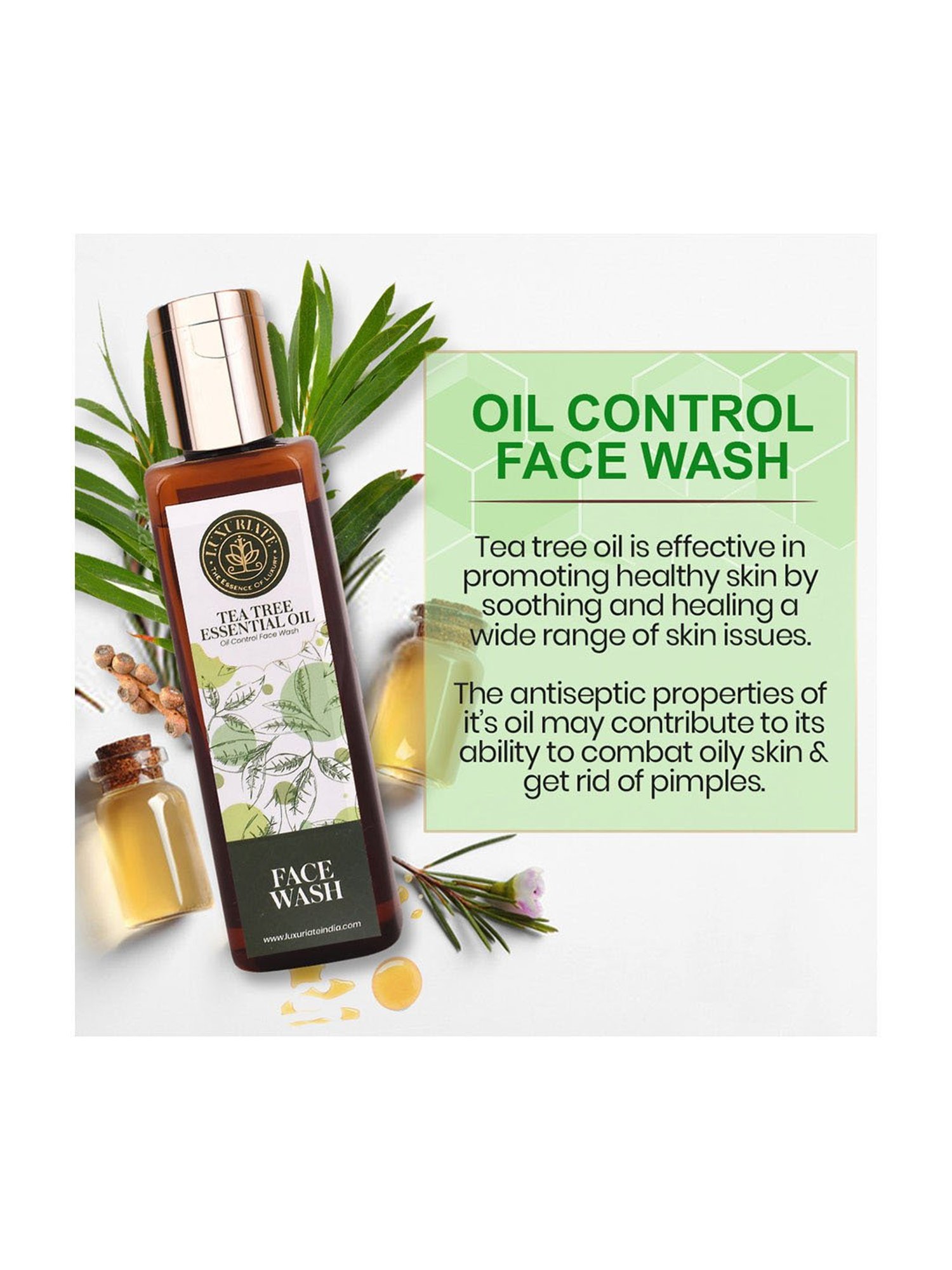 Luxuriate Tea Tree Body Wash and Tea Tree Face Wash Combo