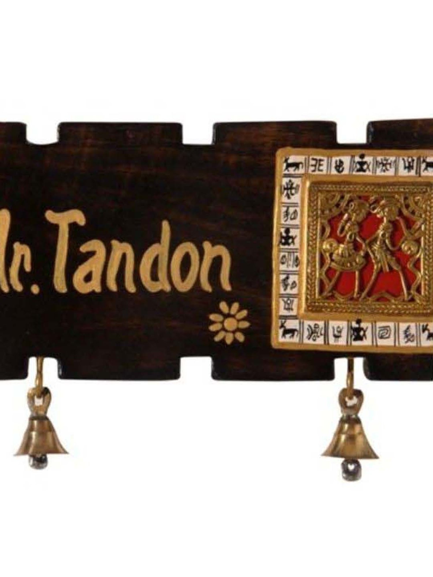 Art Street Black Mdf Jharokha Jali Square Hanging Ornaments Wall Art - Set of 4