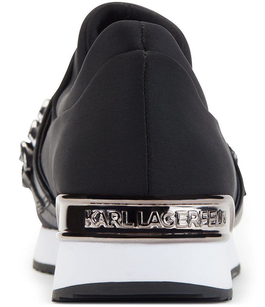 KARL LAGERFELD PARIS Maia Chain Strap Leather Slip-On Sneakers