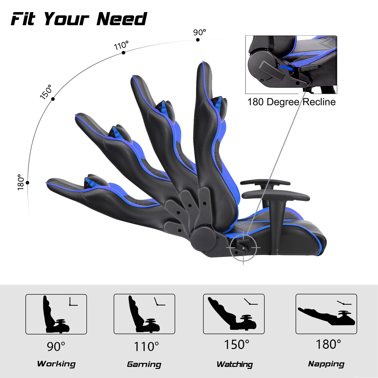 Vitesse Gaming Office Chair with Carbon Fiber Design, High Back Racing Style Seat, Swivel, Lumbar Support and Headrest(Red)
