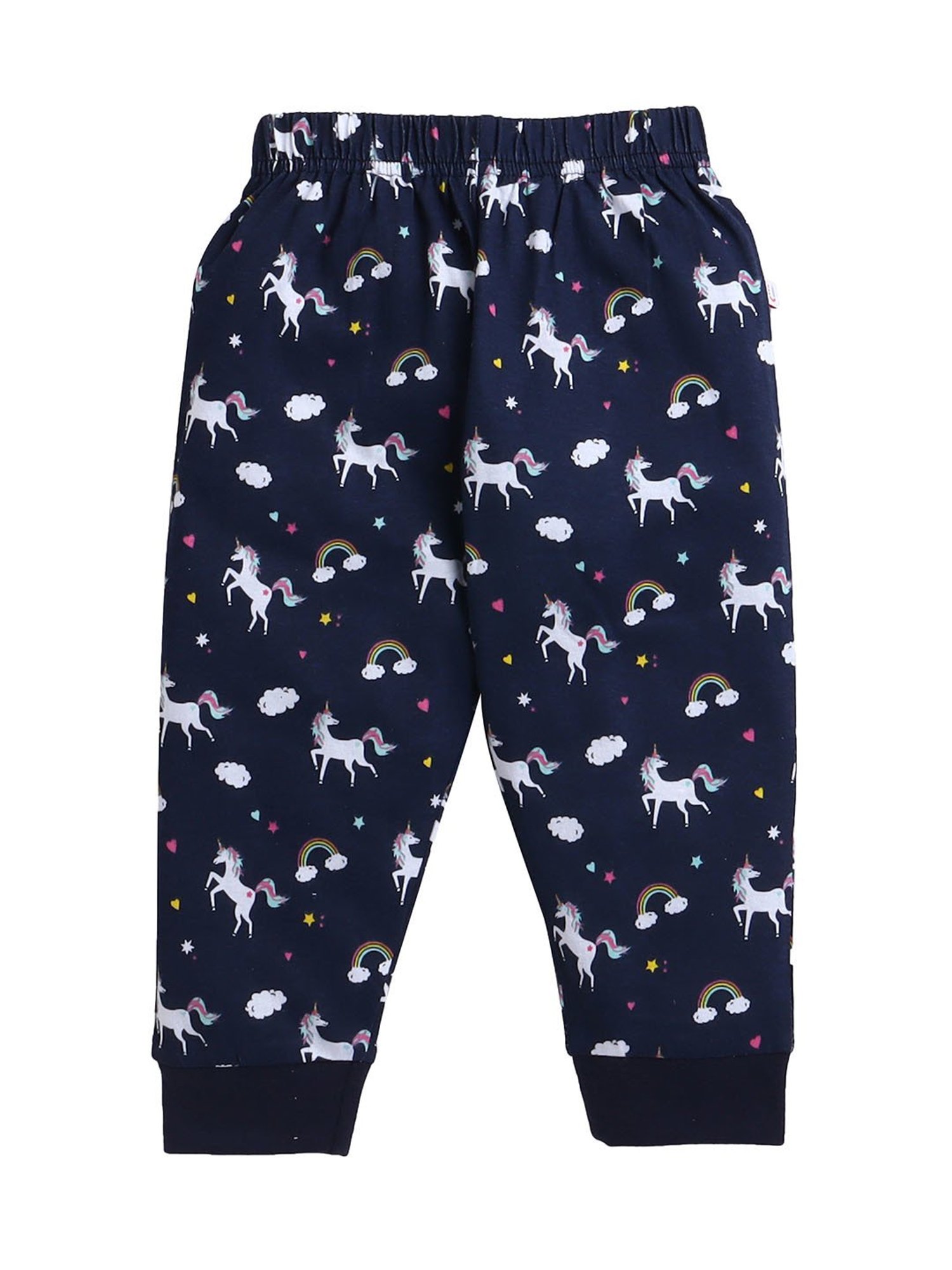 Bumzee Kids Navy Printed Full Sleeves T-Shirt with Pyjamas