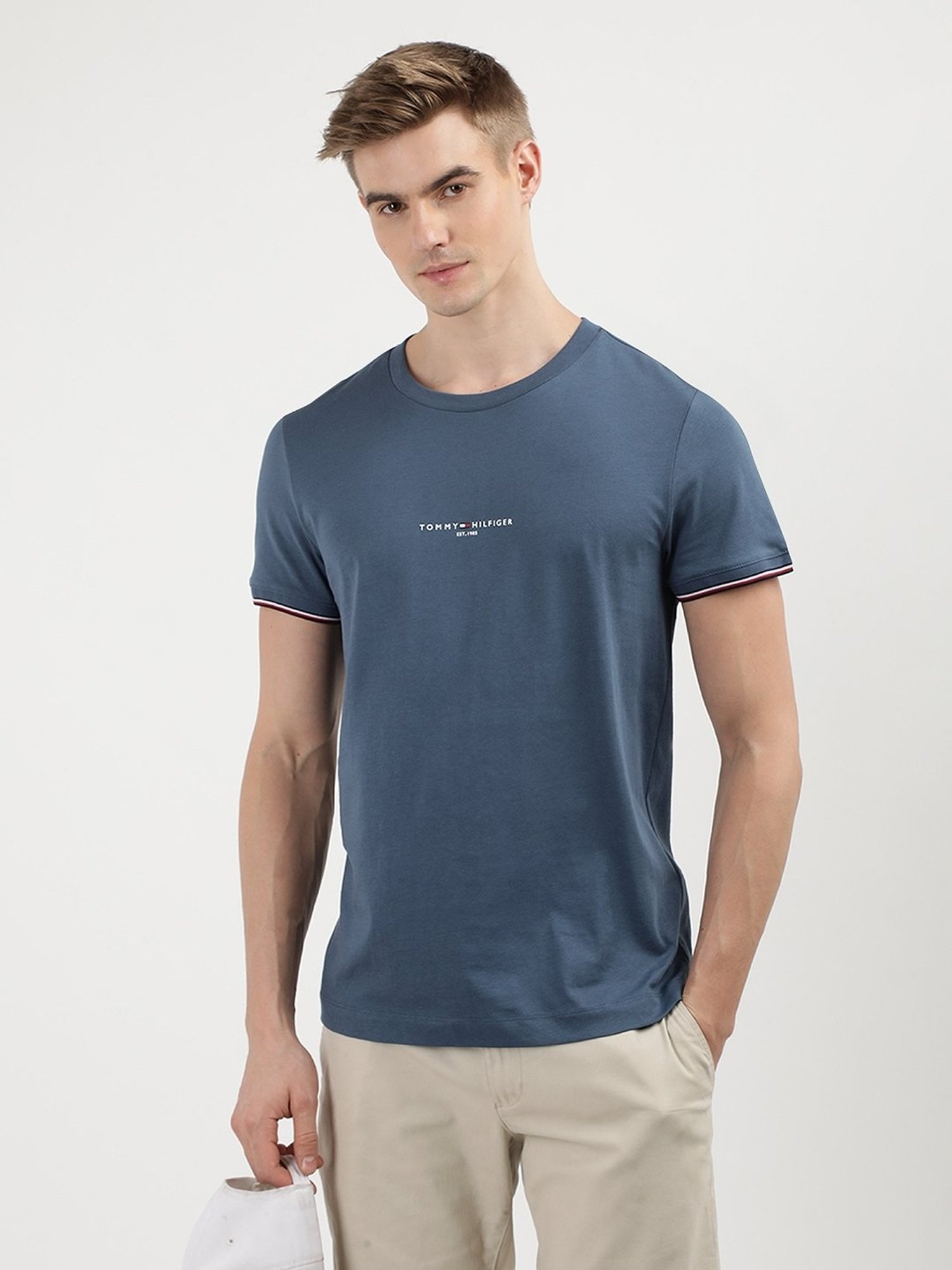 Tommy Hilfiger Aegean Sea Cotton Slim Fit Graphic T-Shirt