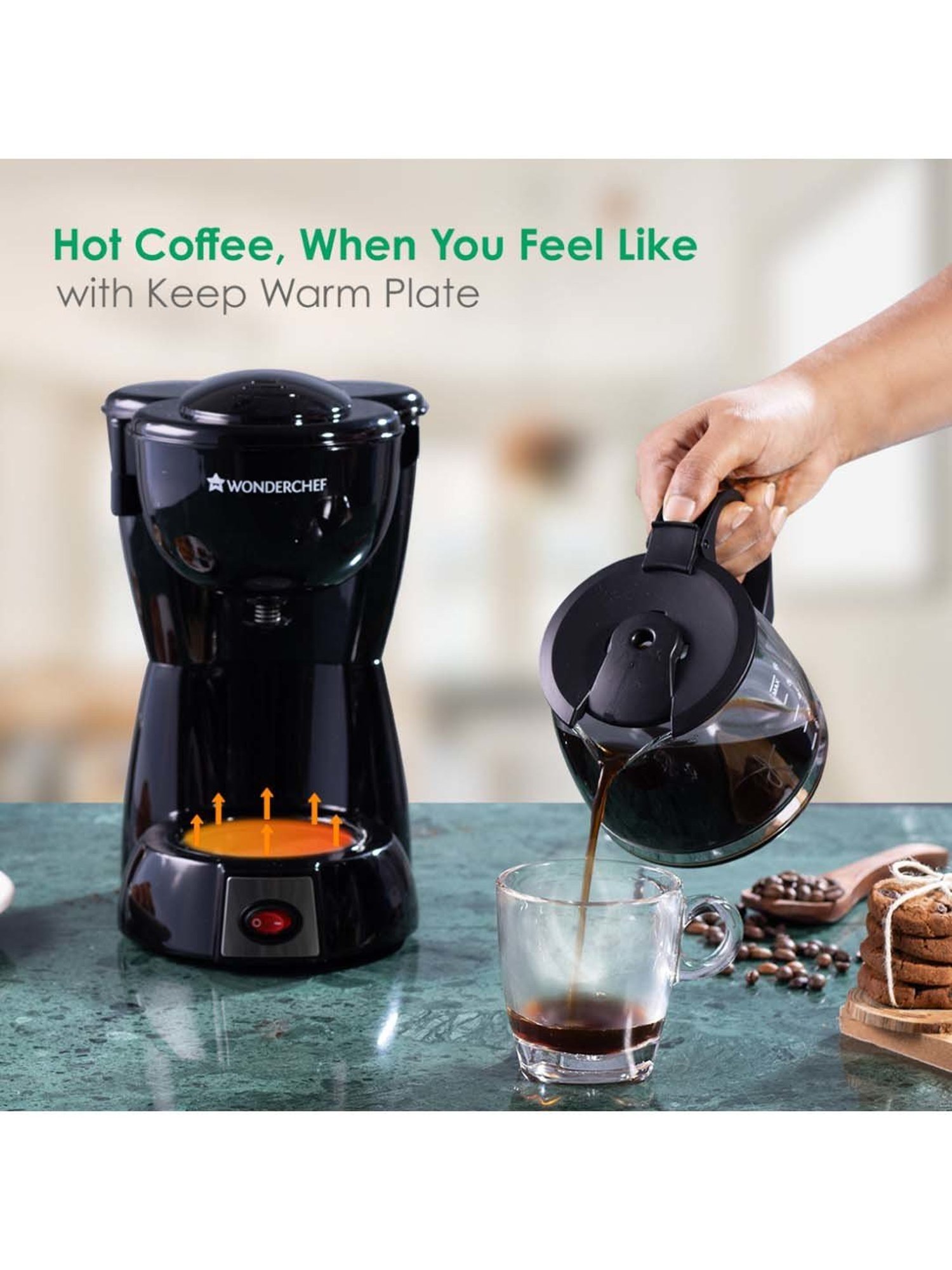 Wonderchef Regalia Capsule Coffee Machine with Frother (1400W, Black)