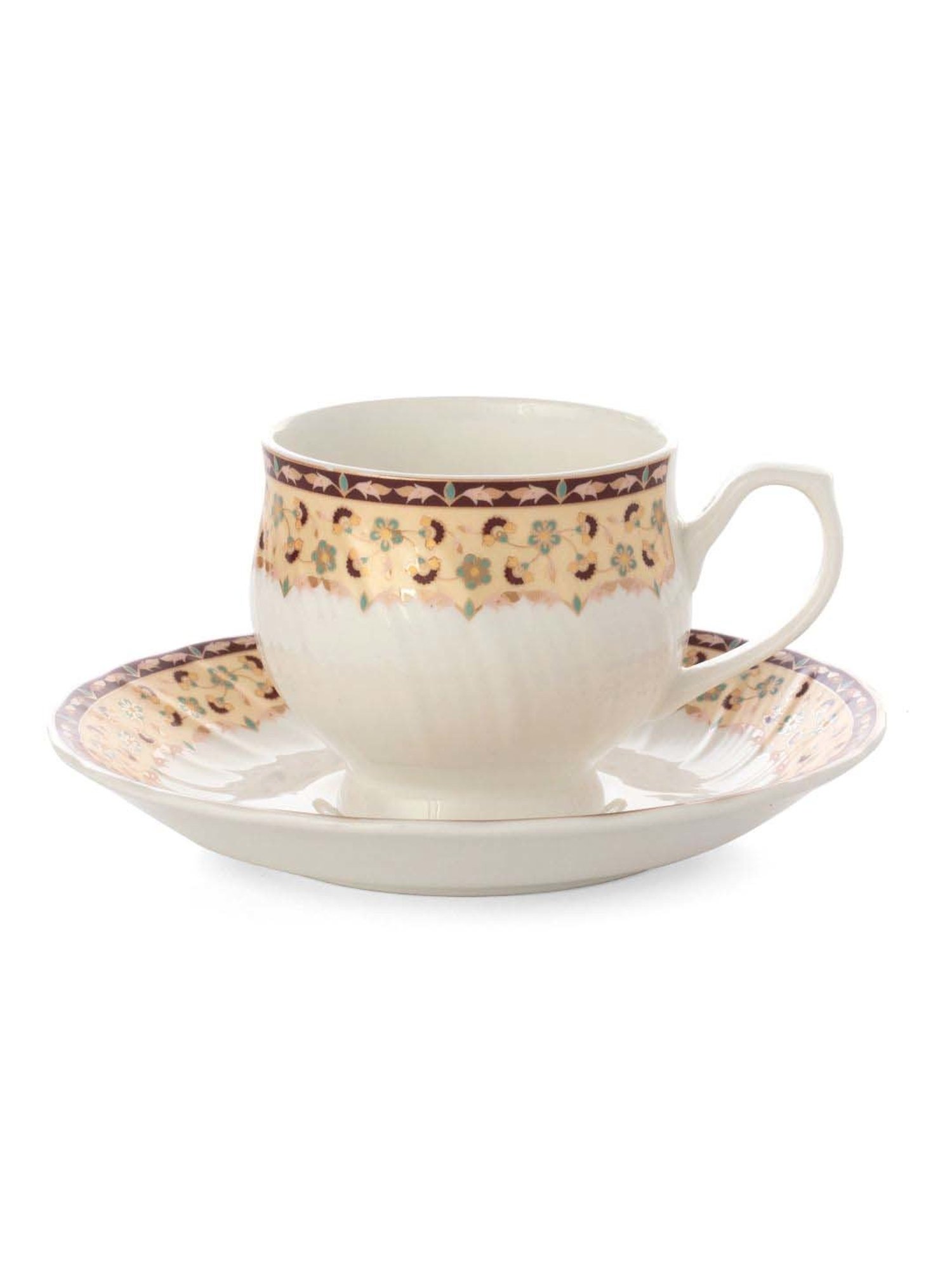 Clay Craft White & Beige Ceramic Tea Set