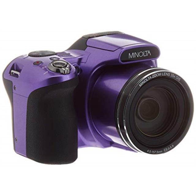 Minolta Mn35z-p 20-megapixel 1080p Full Hd Wi-fi Mn35z Bridge Camera With 35x Zoom [purple]