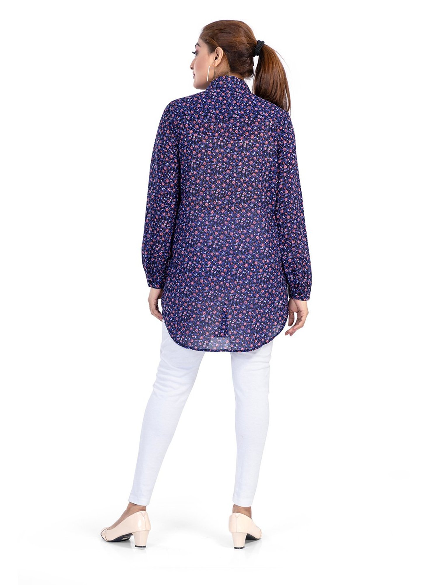 Nino Bambino Purple Printed Long Shirt