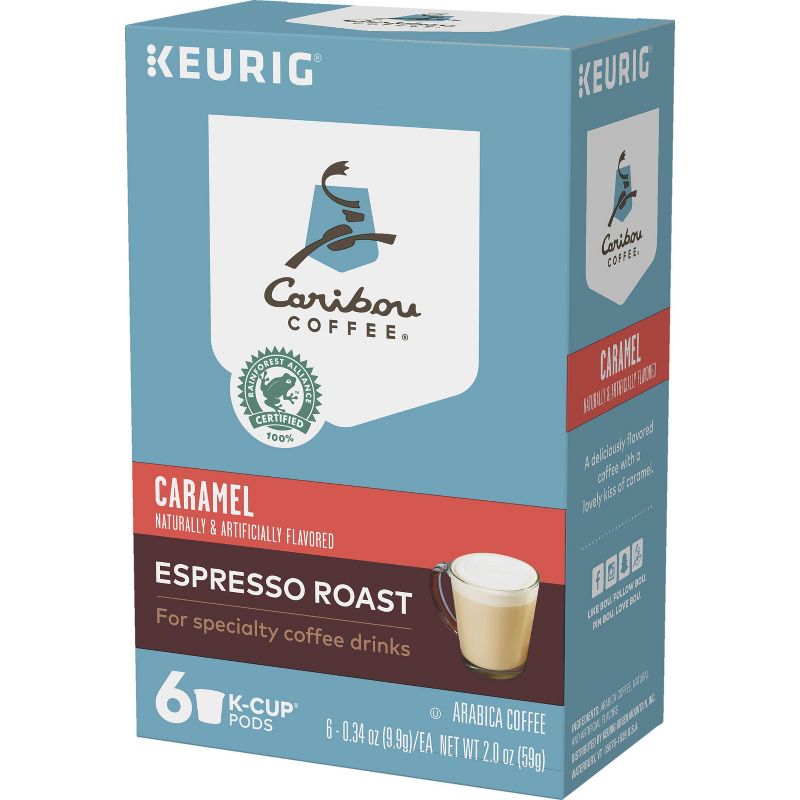 Caribou Coffee Caramel Espresso Roast Keurig K-Cup Coffee Pods - Dark Roast - 6ct