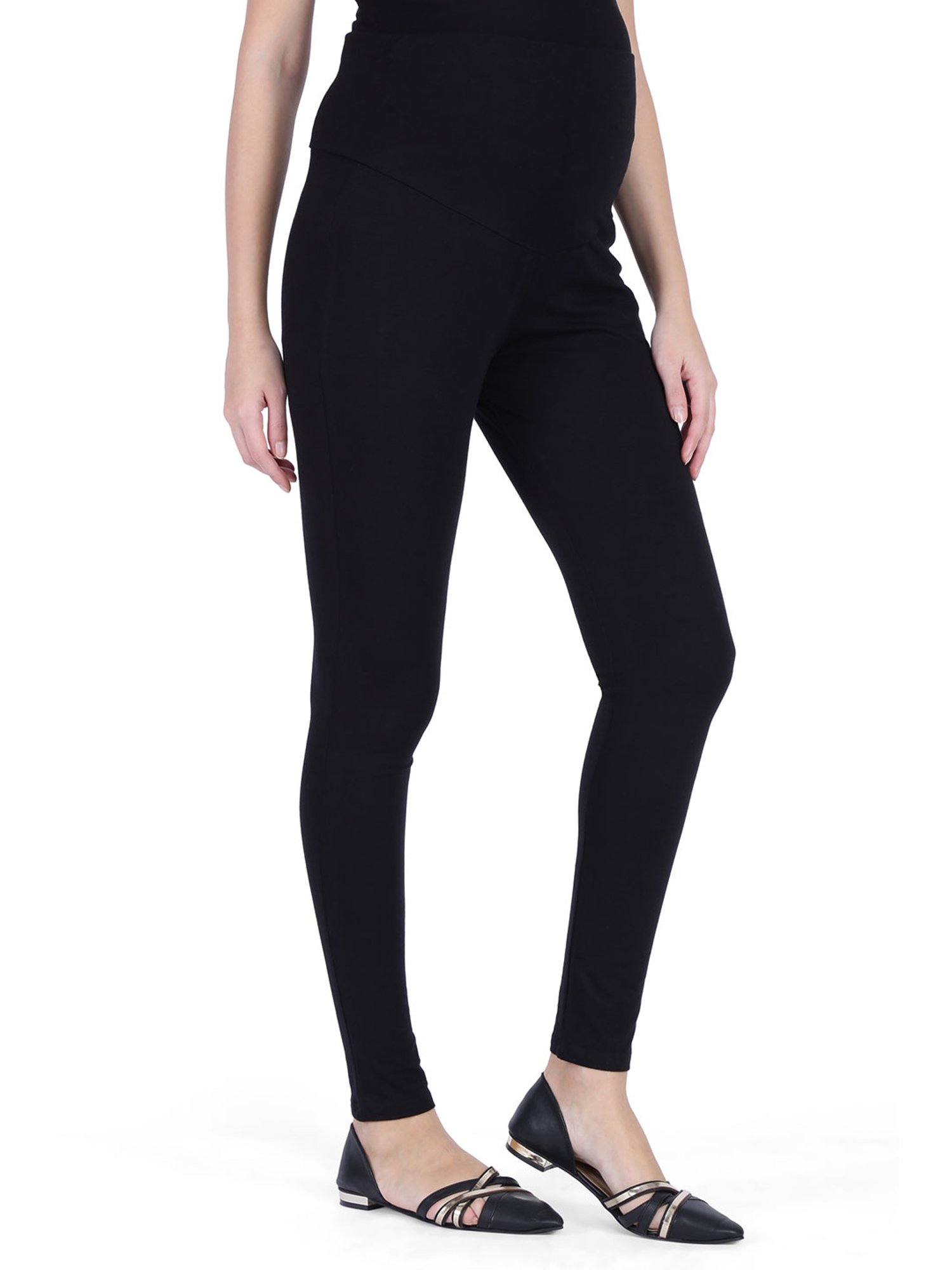 MomToBe Black Regular Fit Maternity Leggings