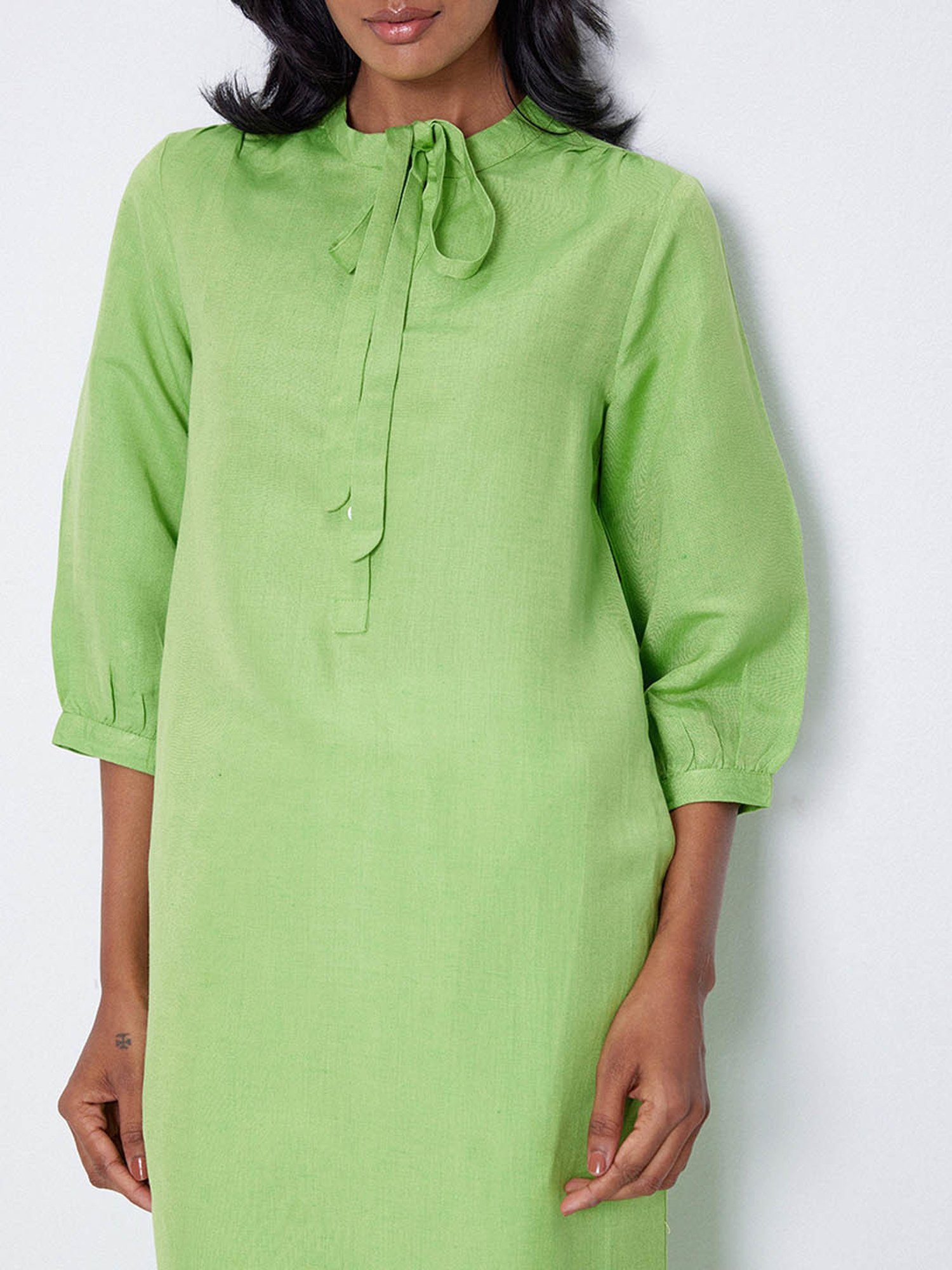 ANCESTRY Green Straight Kurta