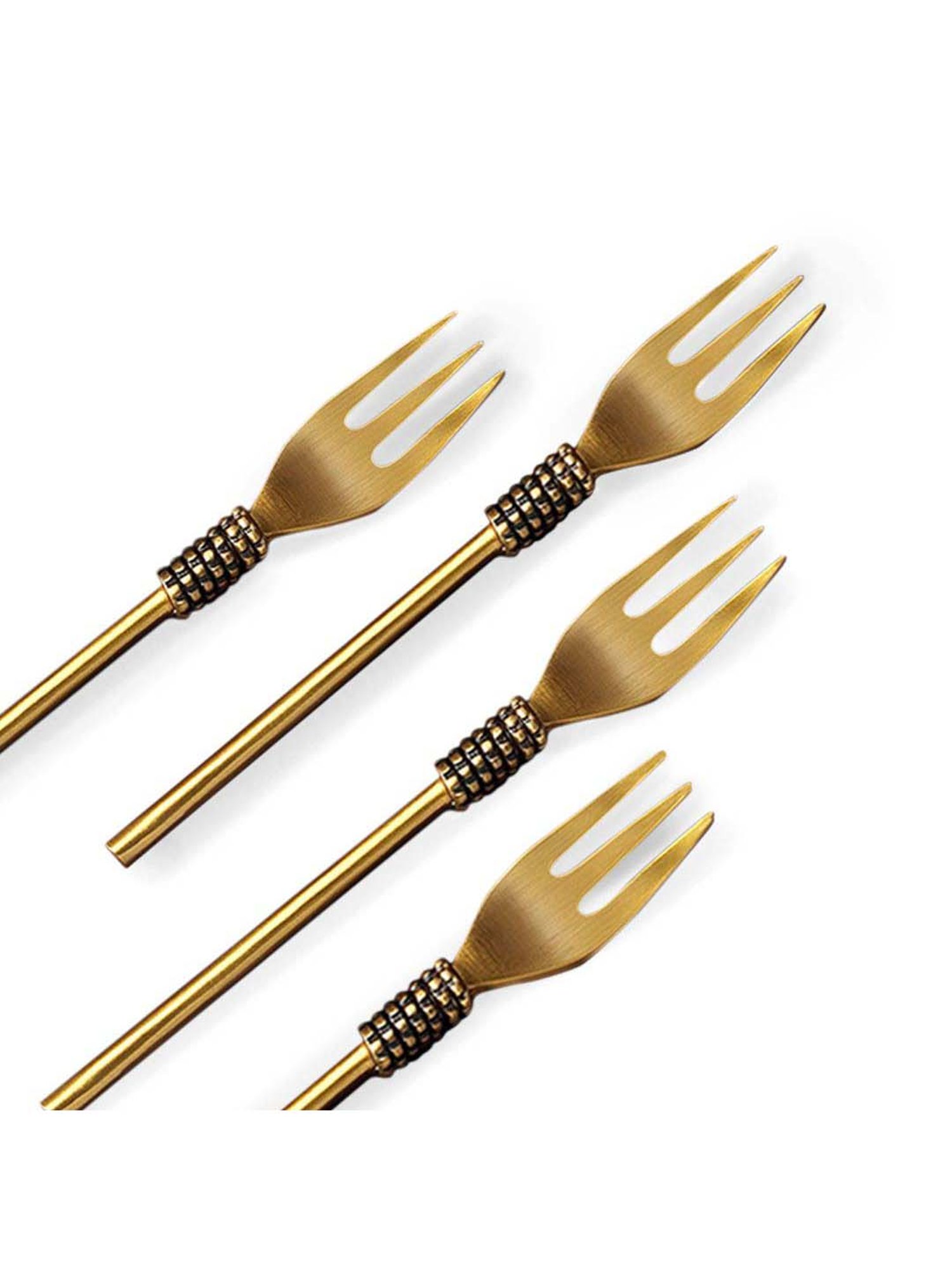 ellementry Masai Golden Brass Dessert Forks - Set of 4