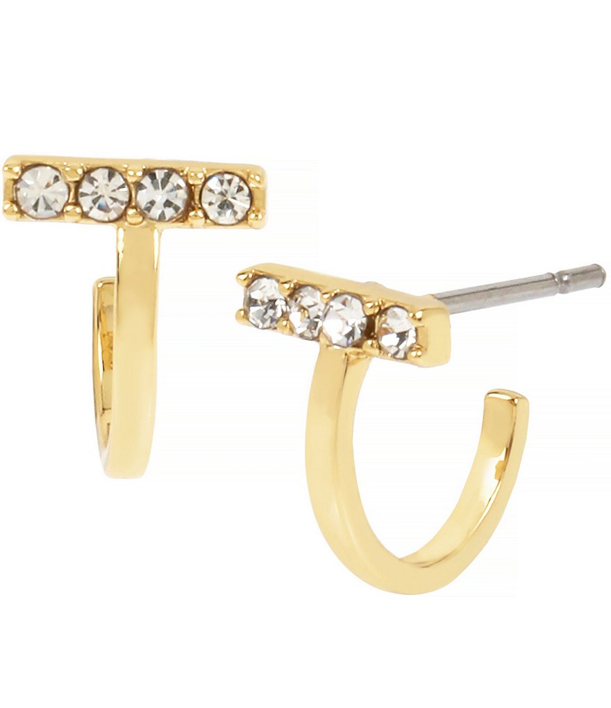 AllSaints Pave Bar Huggie Earrings