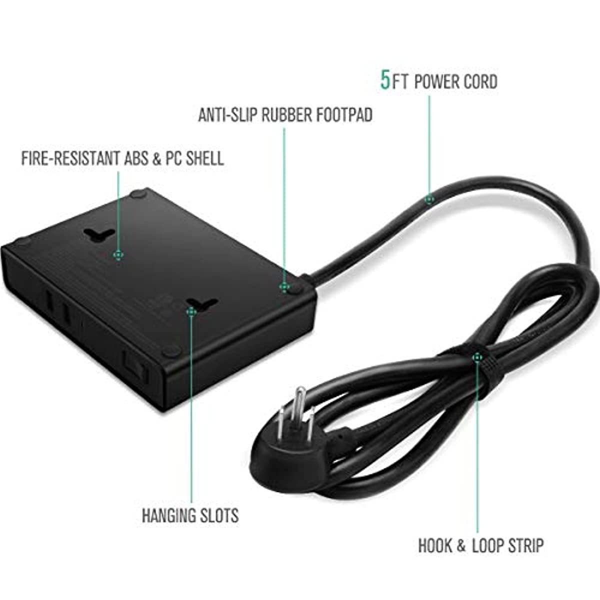 USB C Surge Protector with Power Delivery, Nekteck Power Strip Pad Desktop Charging Station, 45W USB C Port 4 Outlet 2 USB-A Ports 5Ft Power Cord for Travel Office(NOT Ideal for Note10/S10/10+PPS)