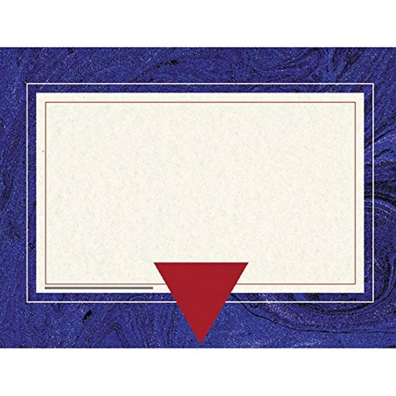 Hayes Replacement Blank Certificate with Borders, 11 x 8-1/2 inches, Paper, Blue Marble, Pack of 50
