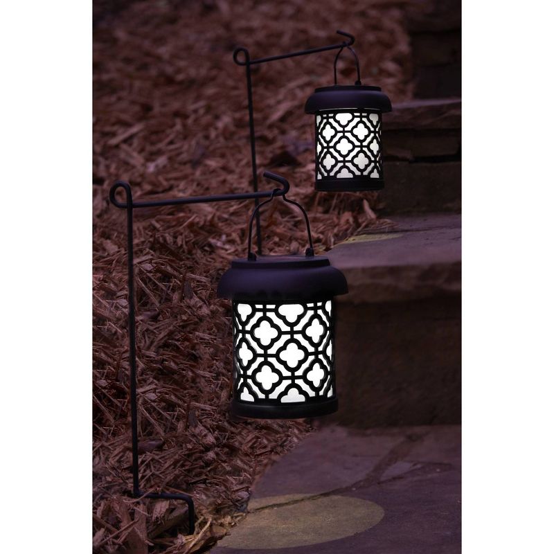 2pk 10" Quatrefoil Hanging Solar Outdoor Lantern - Smart Solar