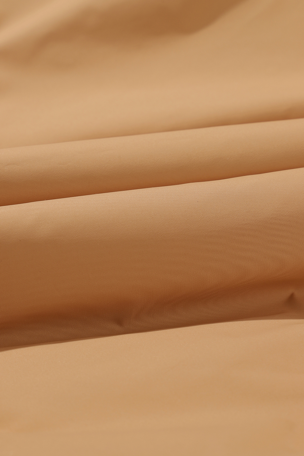 Brown Solid Zip Up Pocketed Puffer Coat