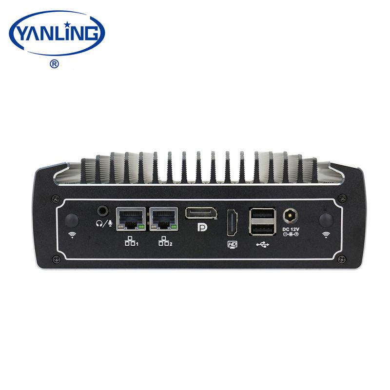 Fanless Mini Computer, Intel 8th Gen. i5-8250U CPU  Industrial Computer Mini Desktop PC,With DP HD Dual LAN2COM,4USB3.0,SIM Slot,Windows 10 Pro,4GB DDR4 RAM,32GB SSD