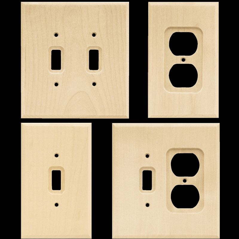 Franklin Brass Square Triple Switch Wall Plate Unfinished Wood Brown