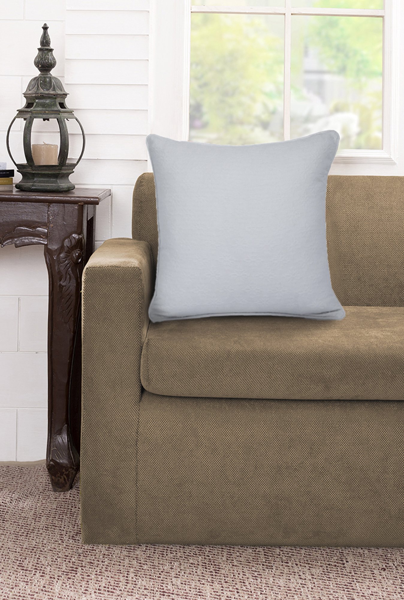 Maspar Rostette Light Grey 100% Cotton Cushion Cover
