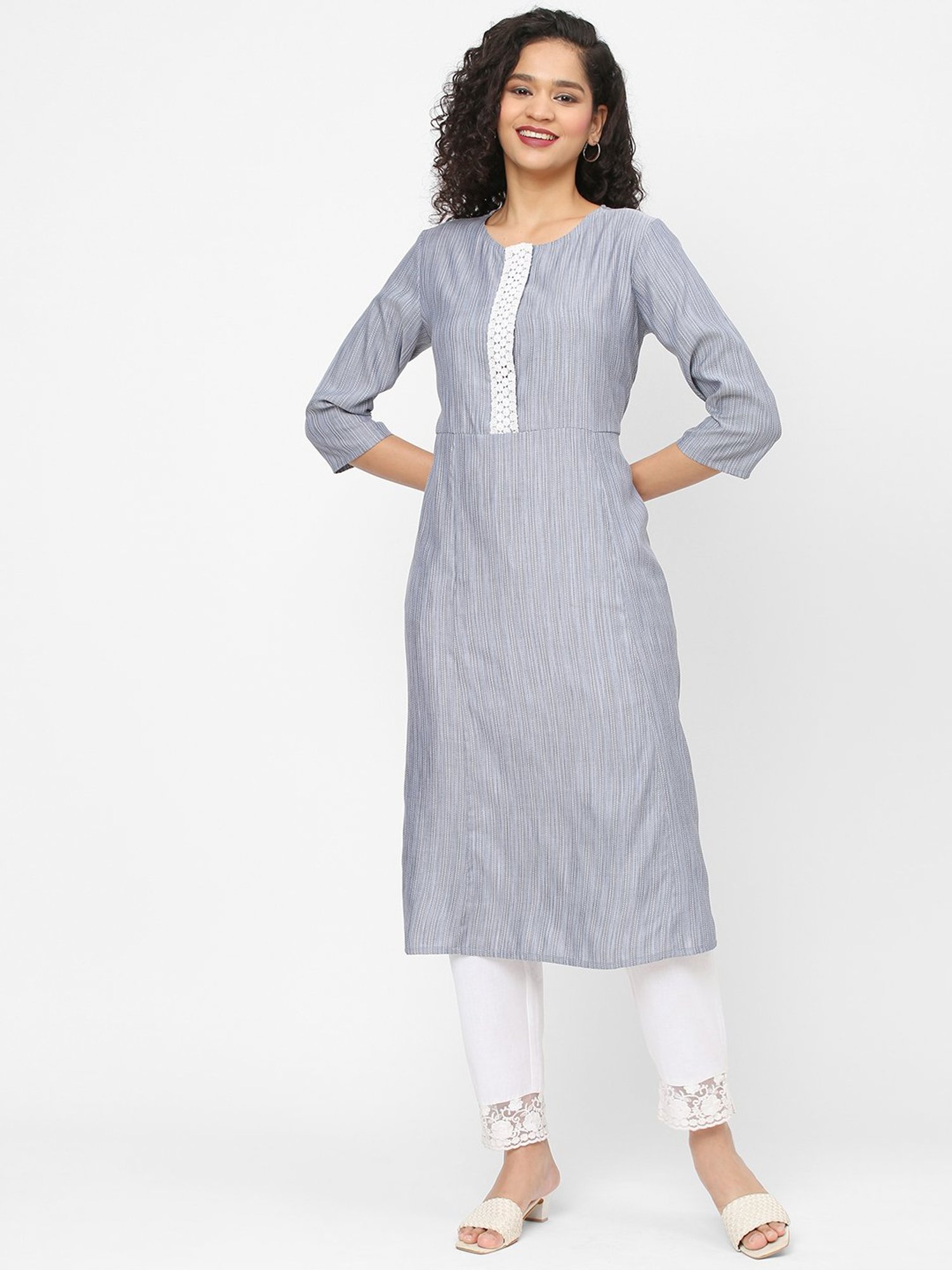Fusion Beats Blue A Line Kurta