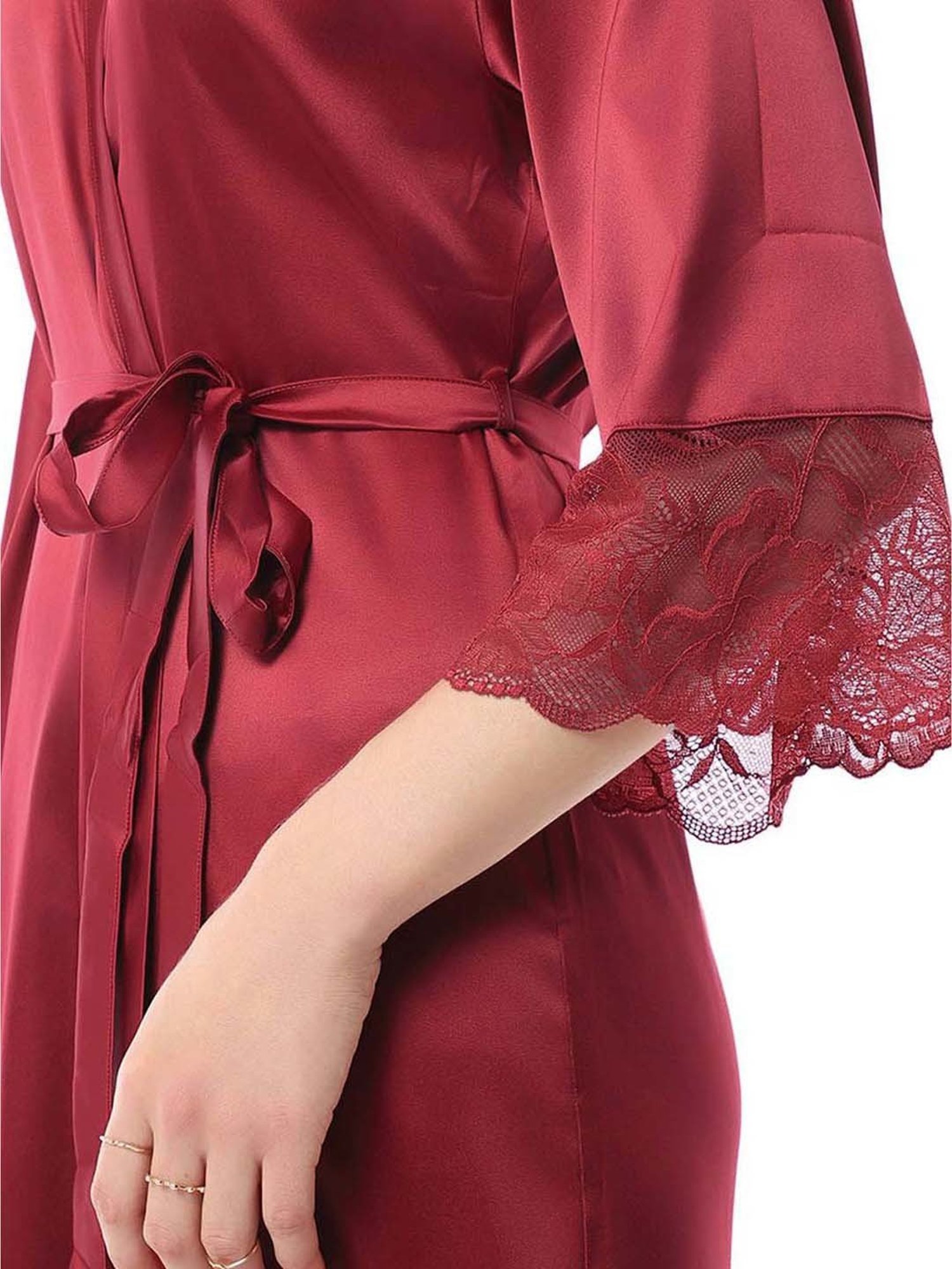 Amante Maroon Plain Robe