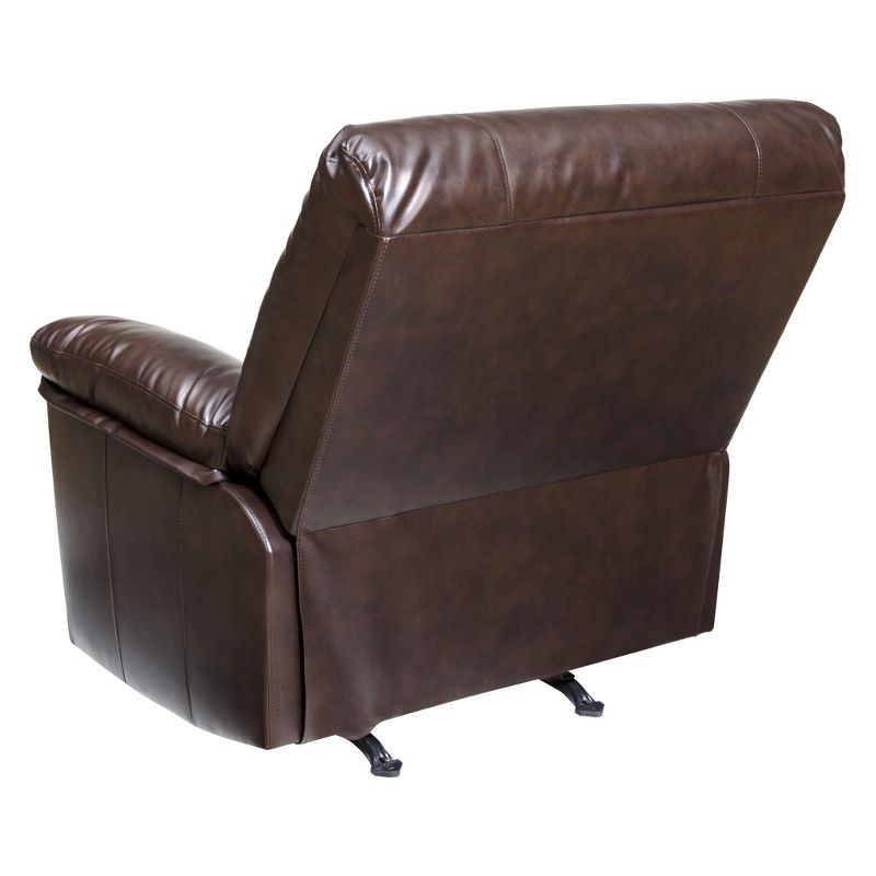 8pc Massage Rocker Recliner Bonded Leather Marbled Brown - Relaxzen