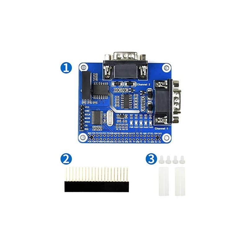 Isolated RS232 Expansion HAT for Raspberry Pi 4B3B+3B2BB+A+ZeroZero W SC16IS752+SP3232 Dual Chip Convert SPI to RS232 Data Rate up to 921600bps Embed Multi Protection Circuits