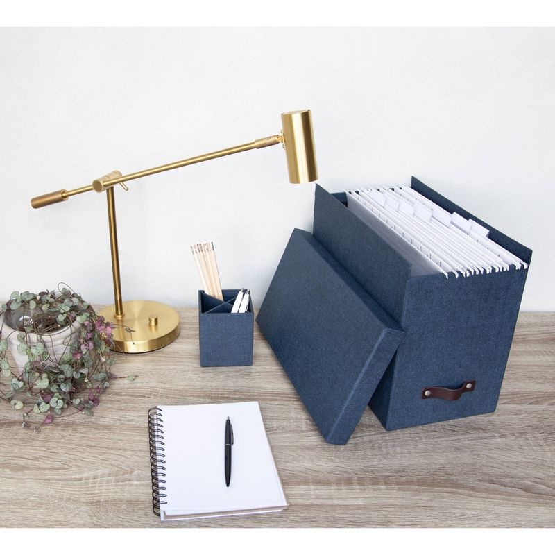 John Canvas File Box Blue - Bigso Box of Sweden