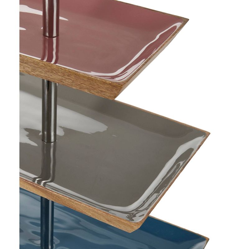 3 Tier 20" Wood Enamel Stand Brown - Olivia & May