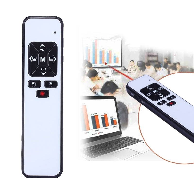 VIBOTON PP991 2.4GHz Multimedia Presentation Remote PowerPoint Clicker Handheld Controller Flip Pen with USB Receiver, Control Distance: 25m
