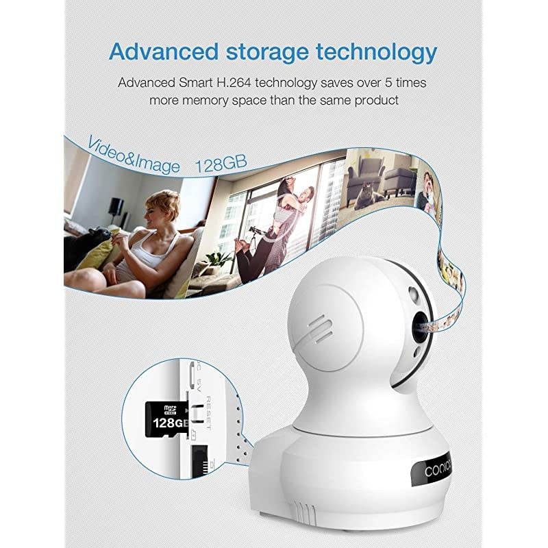 Camera, 1080P HD WiFi Pet Camera Baby Monitor, Pan/Tilt/Zoom IP Camera for Elder/Nanny Security Cam Night Vision Motion Detection 2-Way Audio Cloud Service Available Webcam White