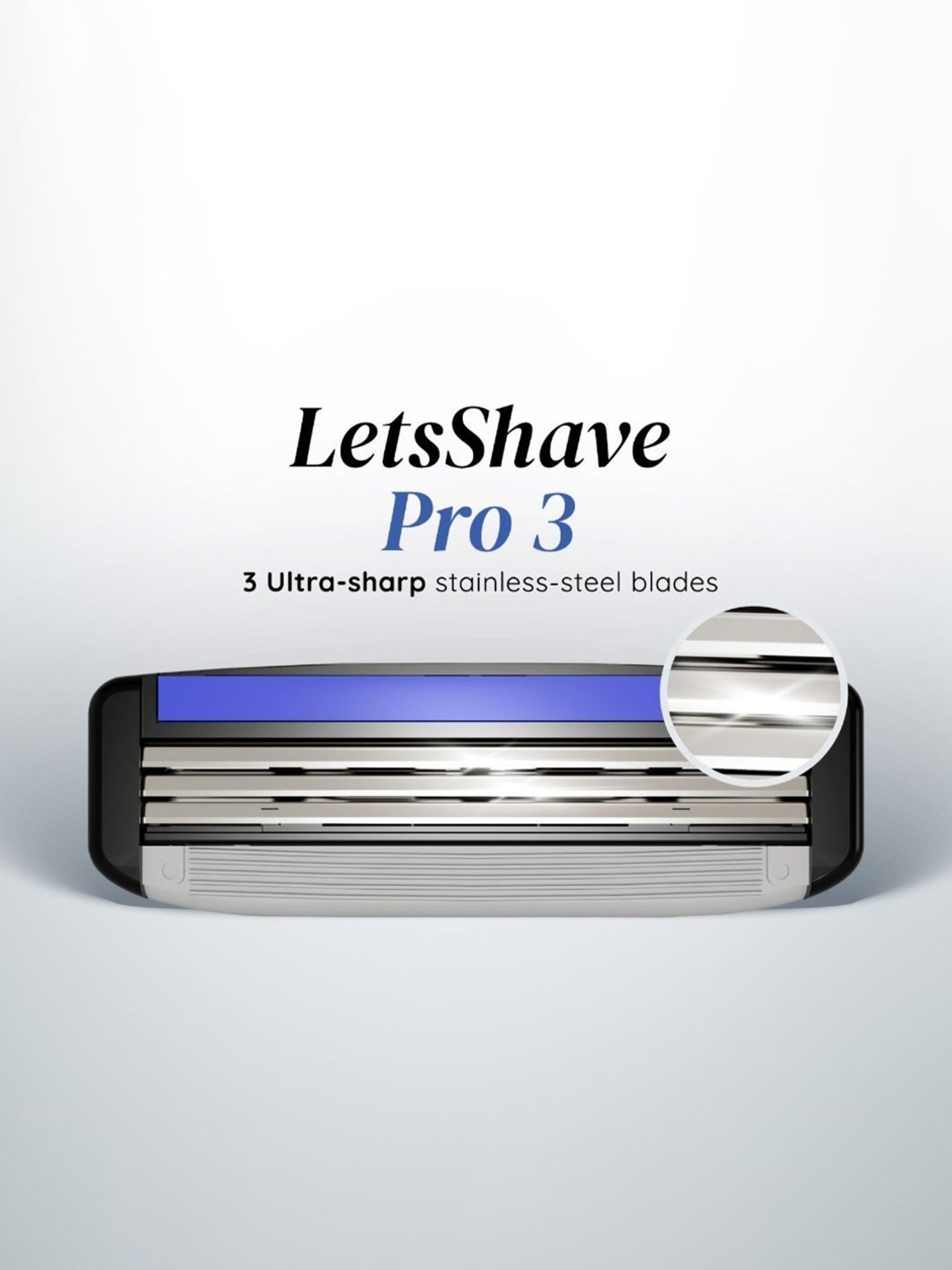 LetsShave Pro 3 Shaving Blades - Pack of 4 (Multicolor)
