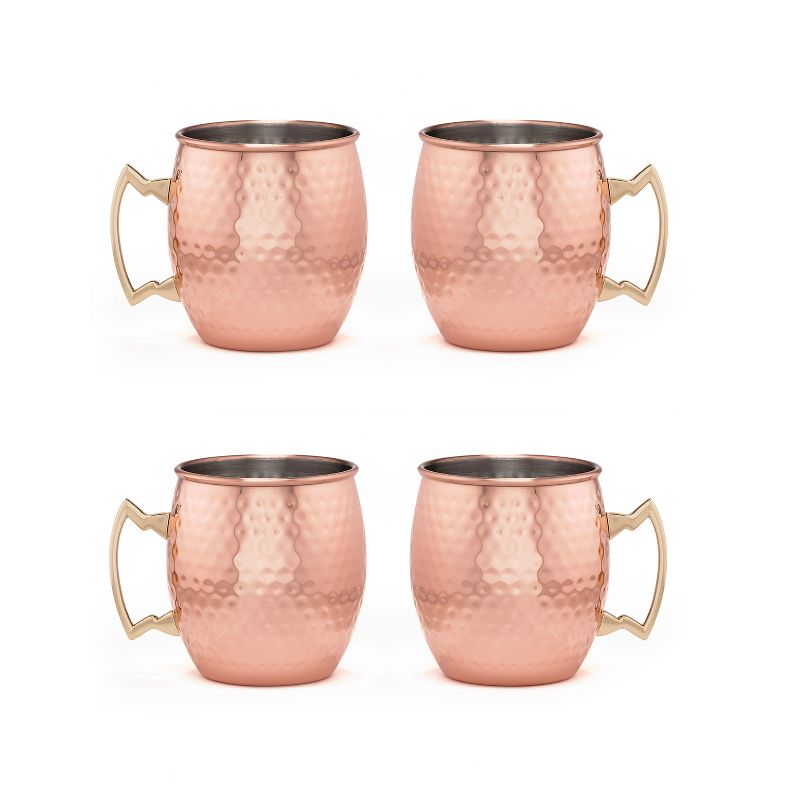 Cambridge Silversmiths 19.5oz 4pk Copper Hammered Moscow Mule Mugs