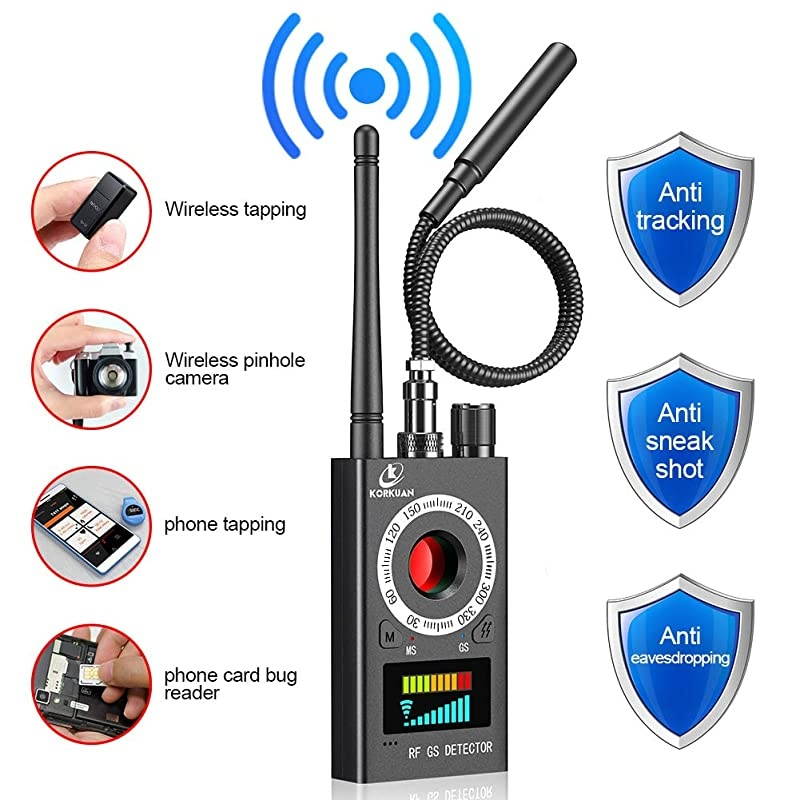 Spy Detector RF Detector amp Camera Finder Bug Detector Upgraded RF Signal Detector KORKUAN GSM Tracking Device for Wireless Audio Bug Hidden Camera Detector