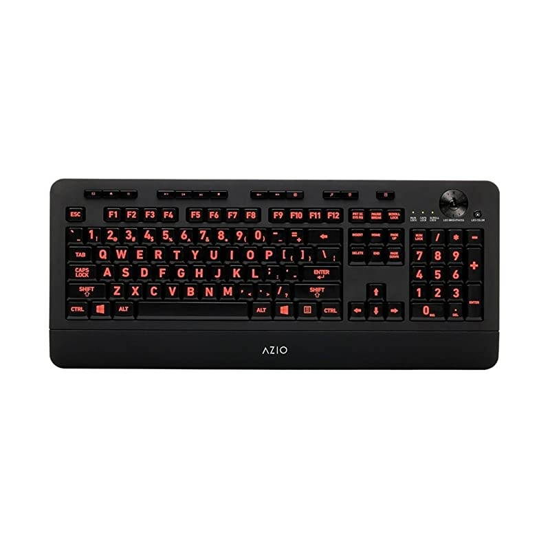 Vision Backlit Computer Keyboard Wired USB Keyboard with LARGE PRINT keys and 5 Interchangeable Backlight Colors KB506