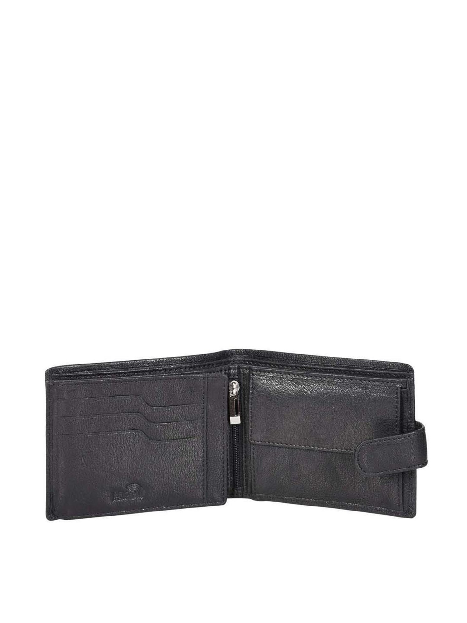 SASSORA Black Casual Leather Rfid Bi-Fold Wallet for Men
