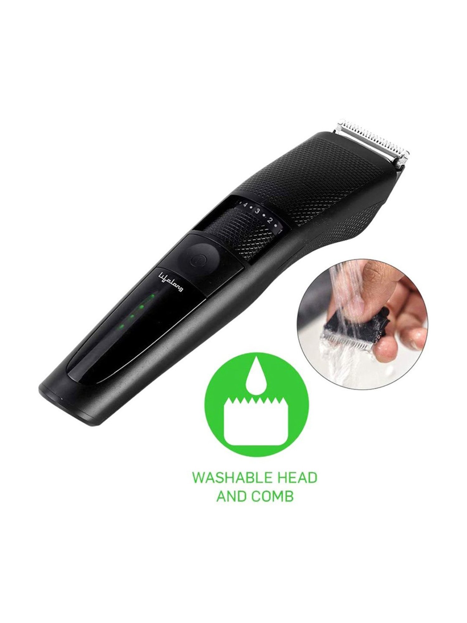 Lifelong LLPCM07 Corded & Cordless Rechargeable Beard Trimmer (Black)