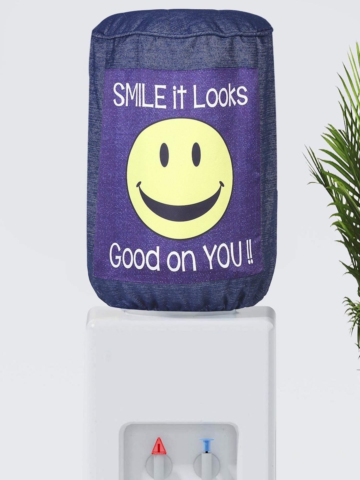 Swayam Printed Purple & Navyblue Cotton Water Bottle Cover for 20 Liter Jar