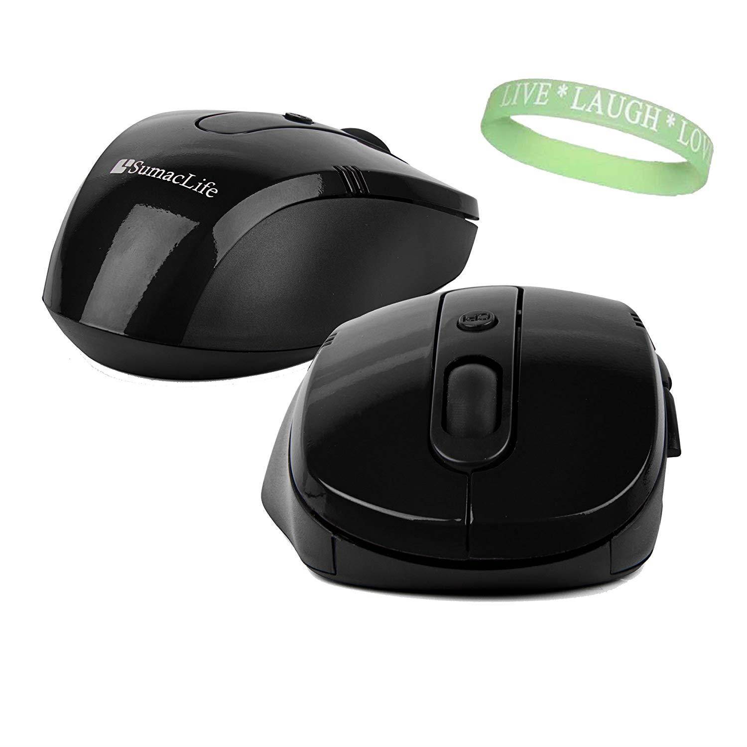 Black Gloss Wireless Mouse to Fit Sony Vaio Z Series + LIVE LAUGH LOVE Wrist band