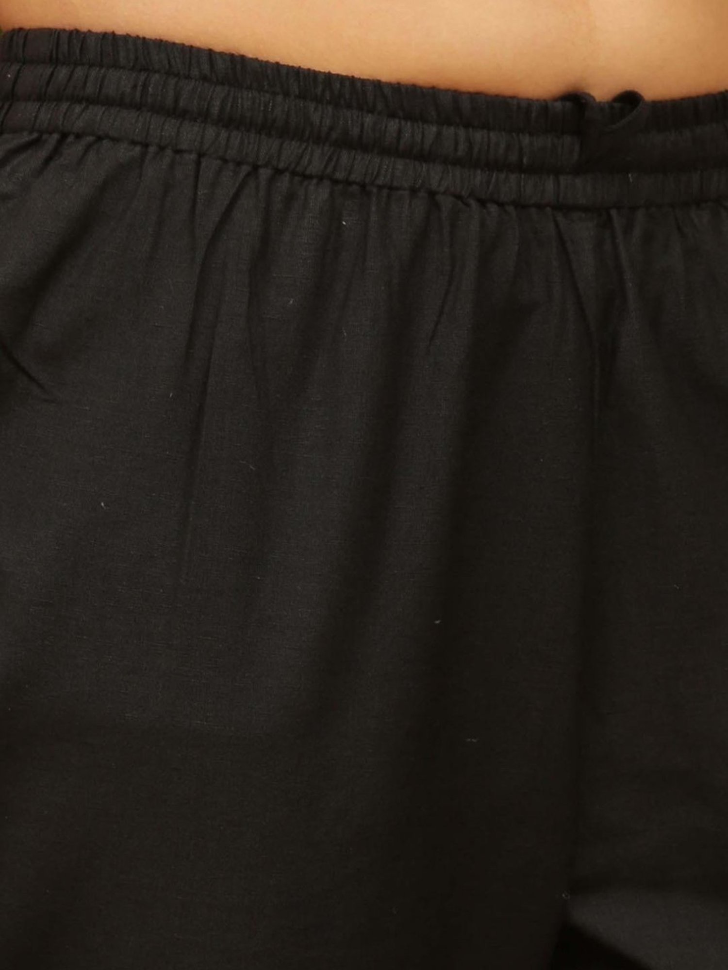 Kaanchie Nanggia Black Solid Cotton Pants