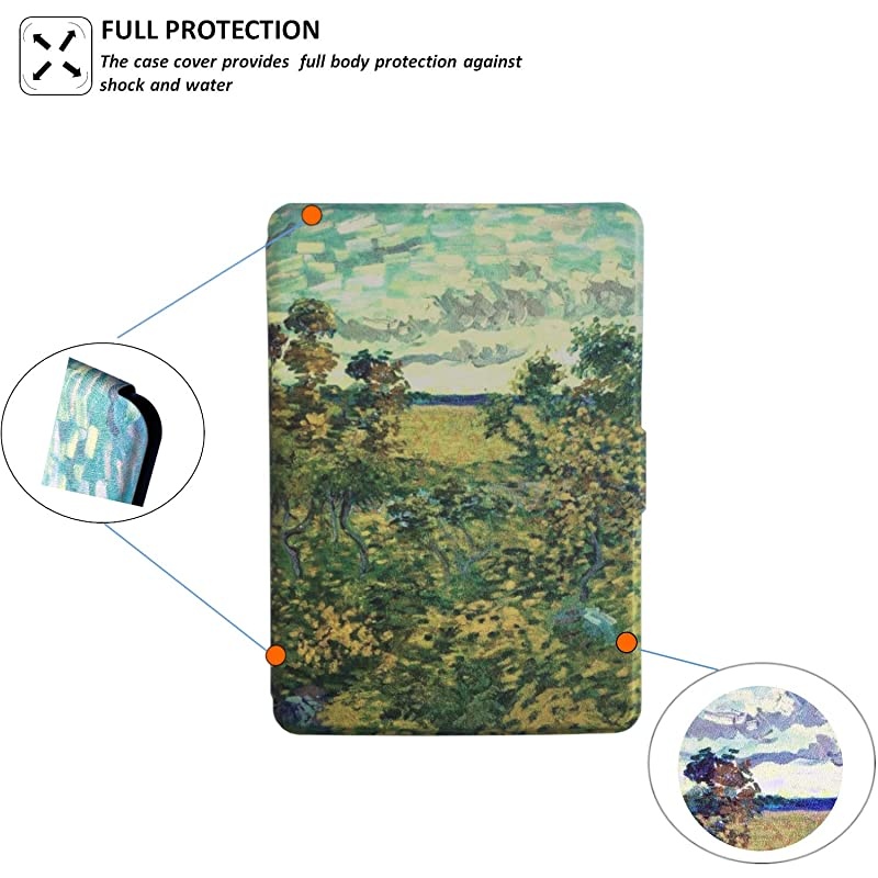 Paperwhite Case - Paperwhite 5th 6th 7th Generation - Auto Wake/Sleep, Shockproof, Lightest Leather (fits Paperwhite 2012, 2013, 2015) (6 inch) (6 inch, Black)