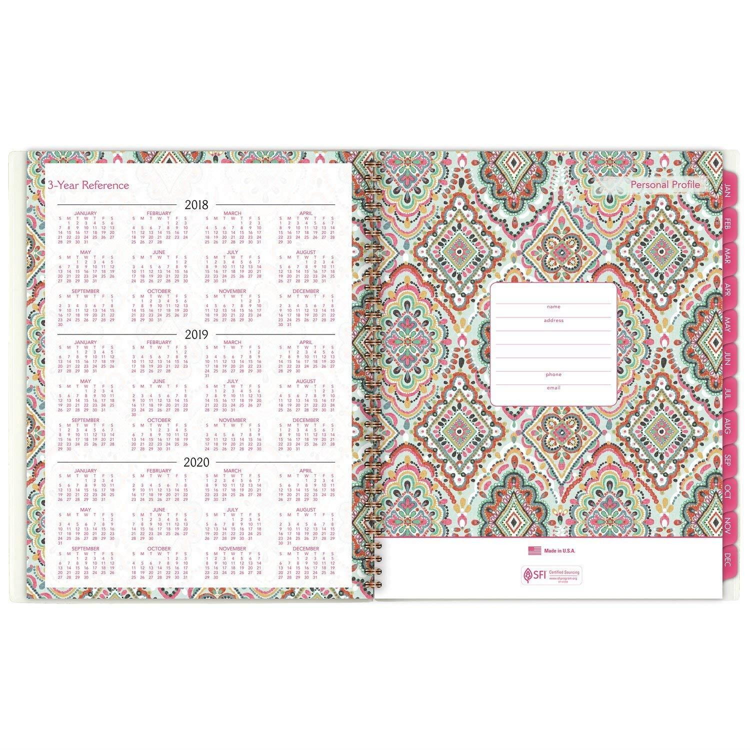 Cambridge 2019 Weekly & Monthly Planner, 8-1/2" x 11", Large, Marrakesh, Light Green (182-905)