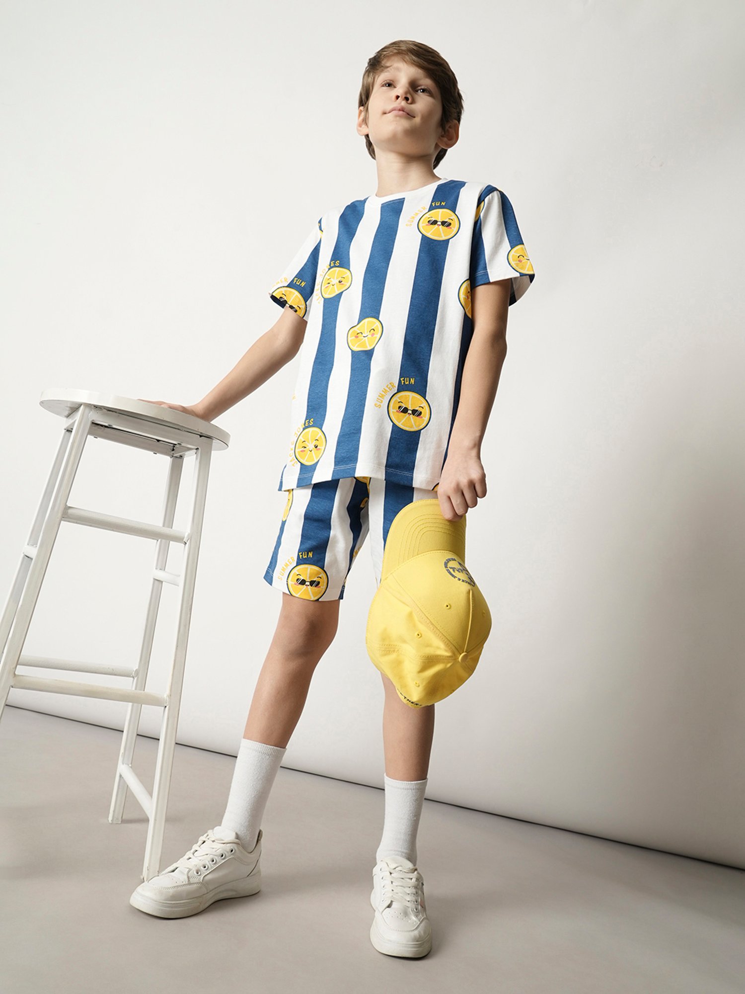 Jack & Jones Junior Blue & White Striped Shorts