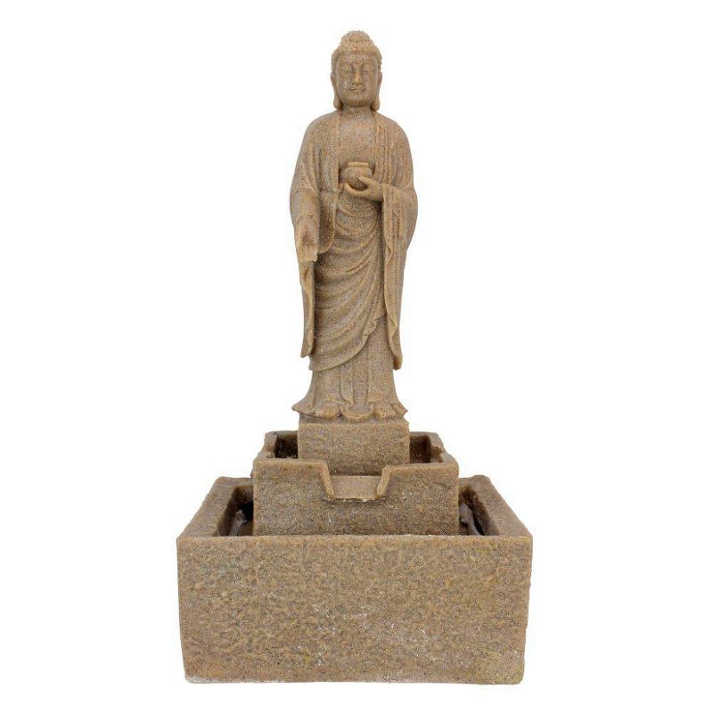 Medium Earth Witness Buddha Illuminated Garden Fountain - Acorn Hollow