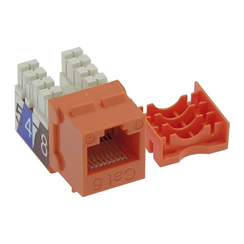 Cat.6 RJ45 110 Type Keystone Jack (5-Pack, Orange)