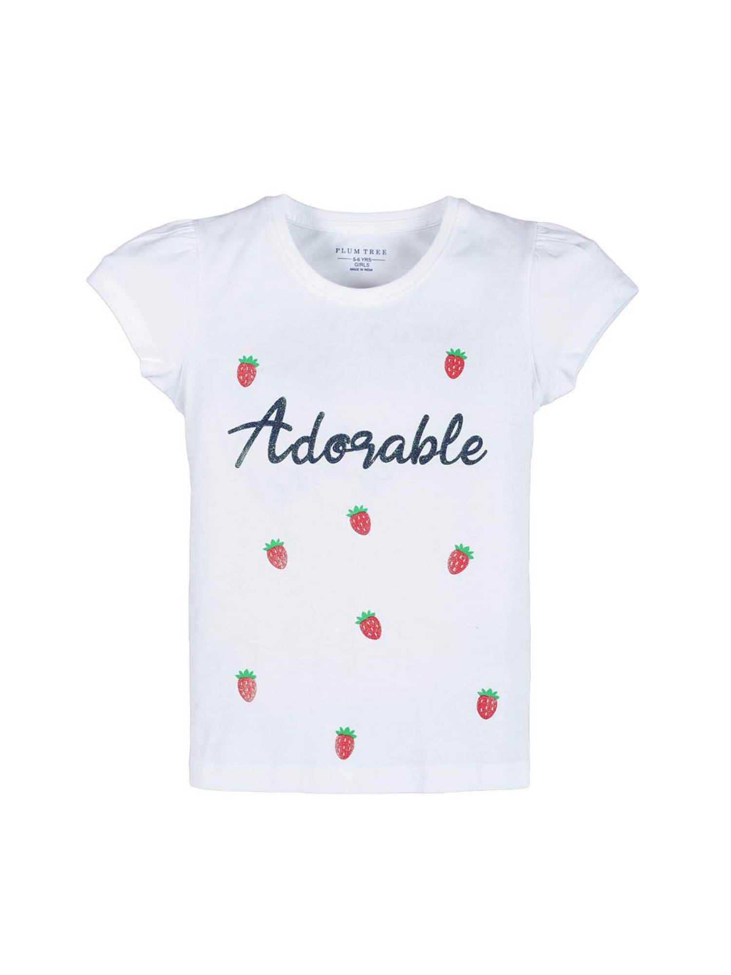 Plum Tree Kids White & Pink Printed T-Shirt (Pack Of 2)